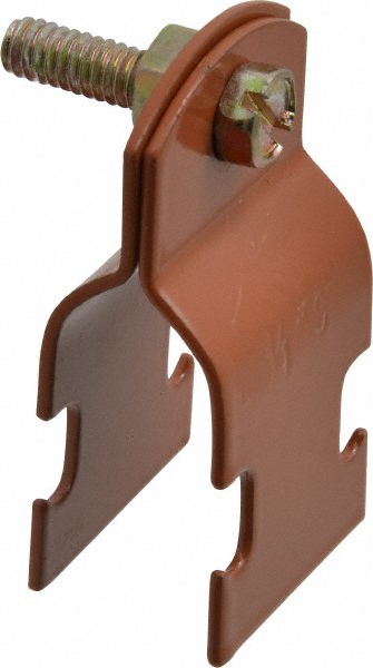 Empire Pipe, Conduit or Tube Strap: 3/4" Pipe, 7/8" Tube, Carbon Steel, Copper Finish, 2 Mount Holes - 231CT0075PK10