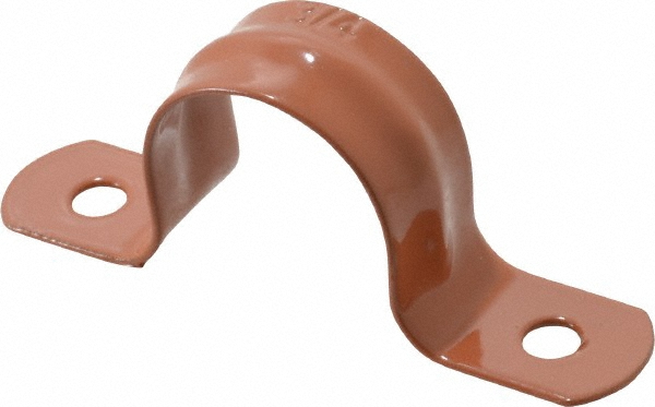 Empire Pipe, Conduit or Tube Strap: 3/4" Pipe, 7/8" Tube, Carbon Steel, Copper Finish, 2 Mount Holes - 231CT0075PK10