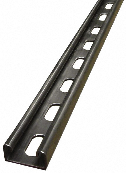 Empire 10' Long x 1-5/8" Wide x 13/16" High, 14 Gauge, Carbon Steel, Punched Framing Channel & Strut - 7201P1410
