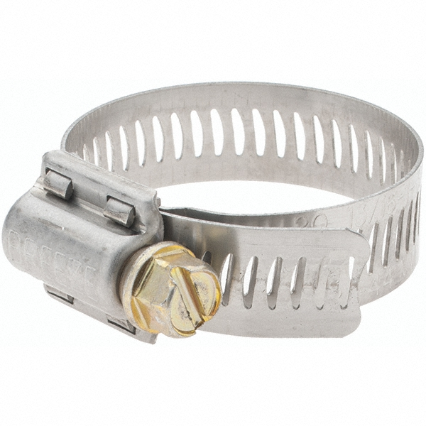Value Collection Worm Gear Clamp: SAE 20, 13/16 to 1-3/4" Dia, Stainless Steel & Carbon Steel Band - XM01B2144