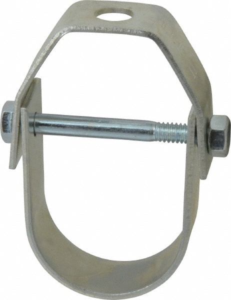 Empire Adjustable Clevis Hanger: 1-1/4" Pipe, 3/8" Rod, Carbon Steel, Electro-Galvanized Finish - 11G0125