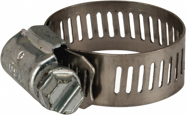 Parker Worm Gear Clamp: 1/4" Dia, Stainless Steel Band - 97HC-3