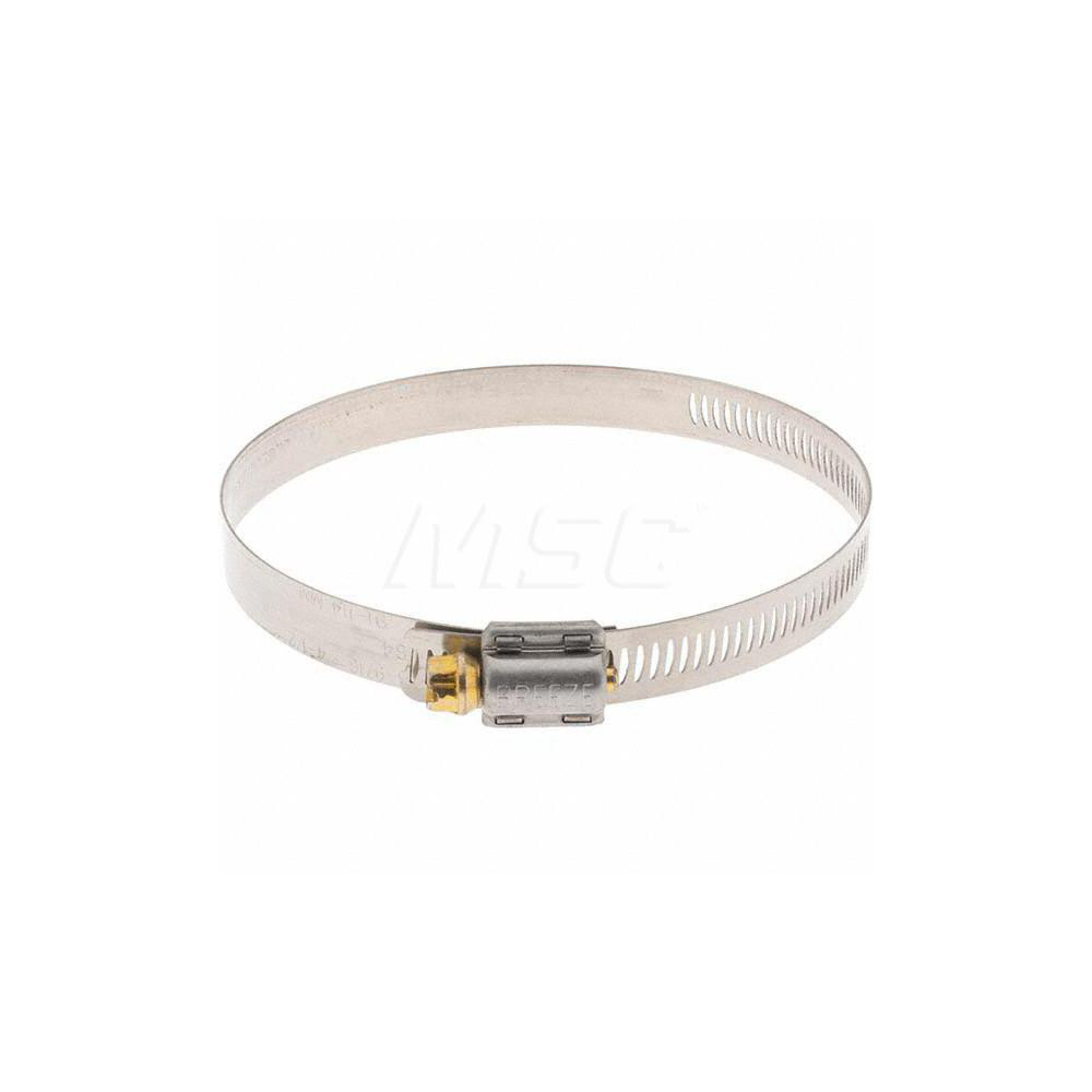 Made in USA Worm Gear Clamp: SAE 64, 3-9/16 to 4-1/2" Dia, Stainless Steel Band - 62064H BW