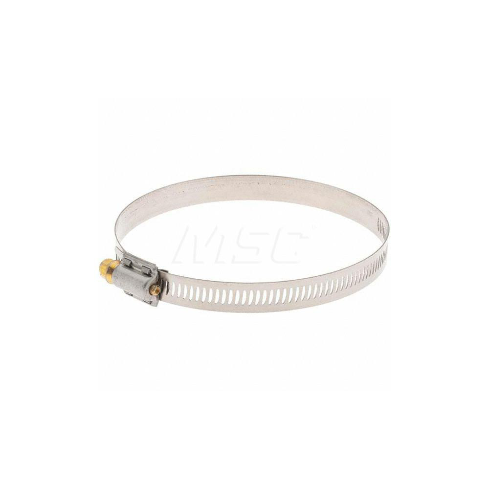 Made in USA Worm Gear Clamp: SAE 64, 3-9/16 to 4-1/2" Dia, Stainless Steel Band - 62064H BW