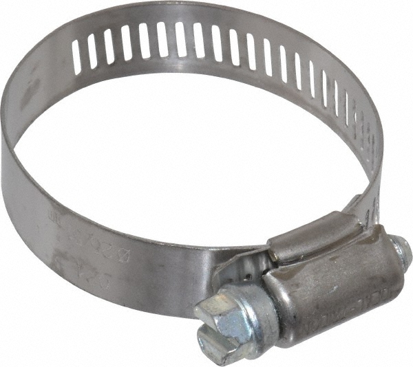 IDEAL TRIDON Worm Gear Clamp: SAE 24, 1 to 2" Dia, Stainless Steel Band - 6724550