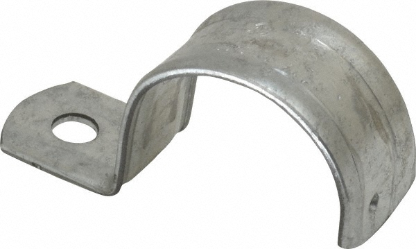 Thomas & Betts Pipe or Conduit Strap: 1-1/4" Pipe, Steel, Zinc Finish, 1 Mount Hole, Screw-On - HS104