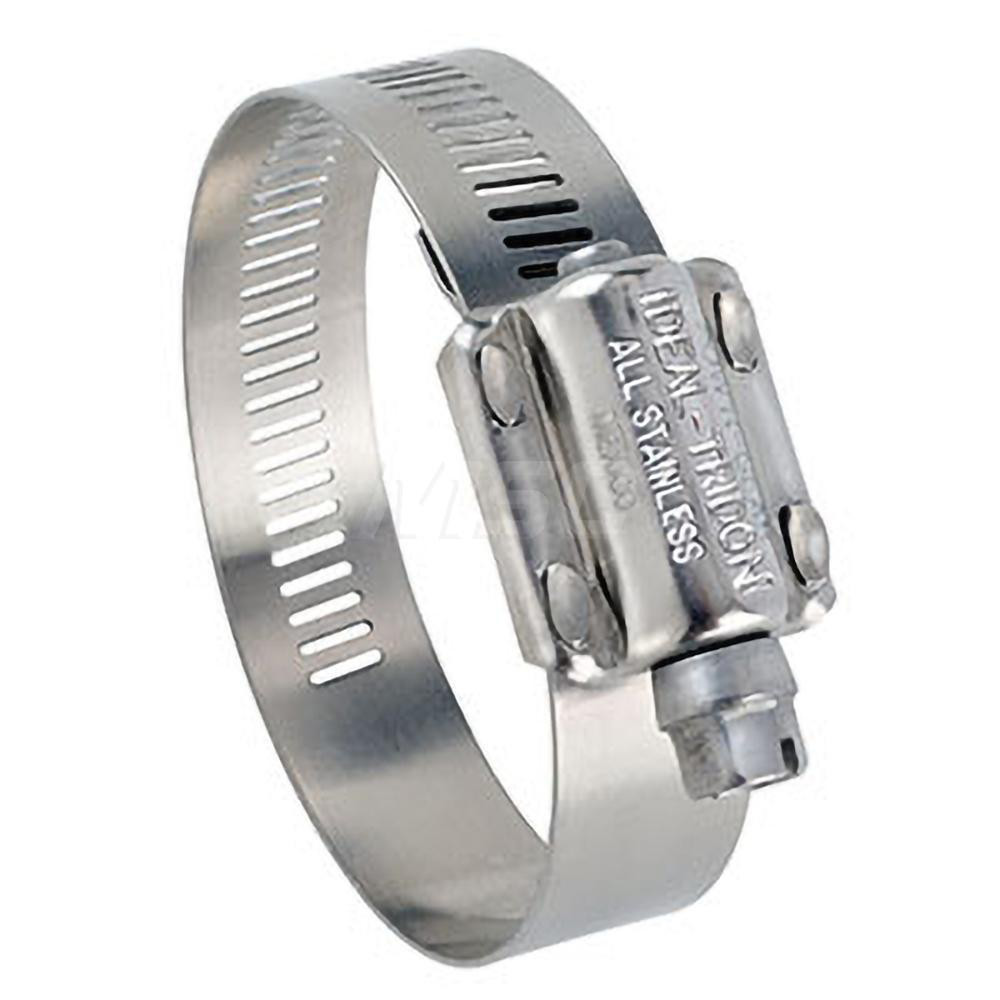IDEAL TRIDON Worm Gear Clamp: SAE 612, 4 to 6-1/2" Dia, Stainless Steel Band - 6X40051