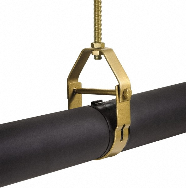 Klo-Shure Clevis Mount Insulation Coupling: 1" Pipe, Steel, Trivalent Zinc & Yellow Finish - 704100