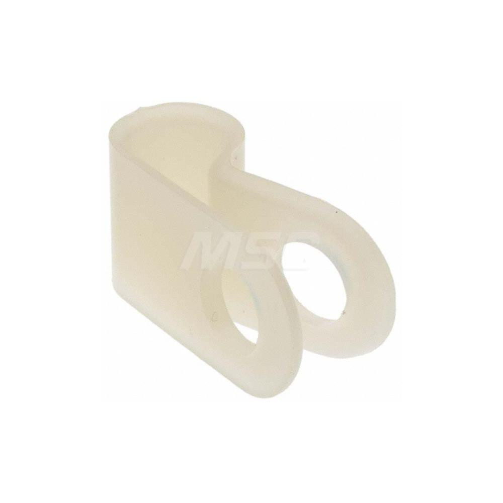 Made in USA Chemical-Resistant Clamp: 3/16" Tube, Nylon, Blue, Silver & White - CC-187-375-23-N
