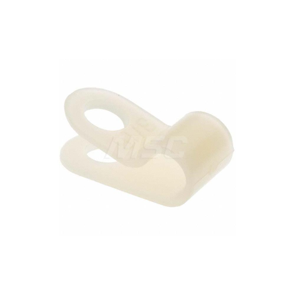 Made in USA Chemical-Resistant Clamp: 3/16" Tube, Nylon, Blue, Silver & White - CC-187-375-23-N