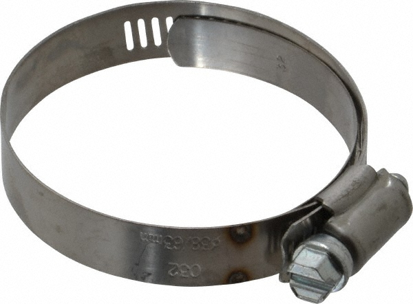 IDEAL TRIDON Worm Gear Clamp: SAE 32, 1-9/16 to 2-1/2" Dia, Stainless Steel Band - 620032706