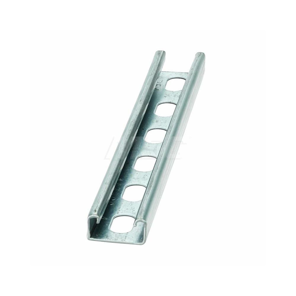 Cooper B-Line 10' Long x 1-5/8" Wide x 13/16" High, 14 Gauge, Carbon Steel, Half Slot Framing Channel & Strut - 78101103992