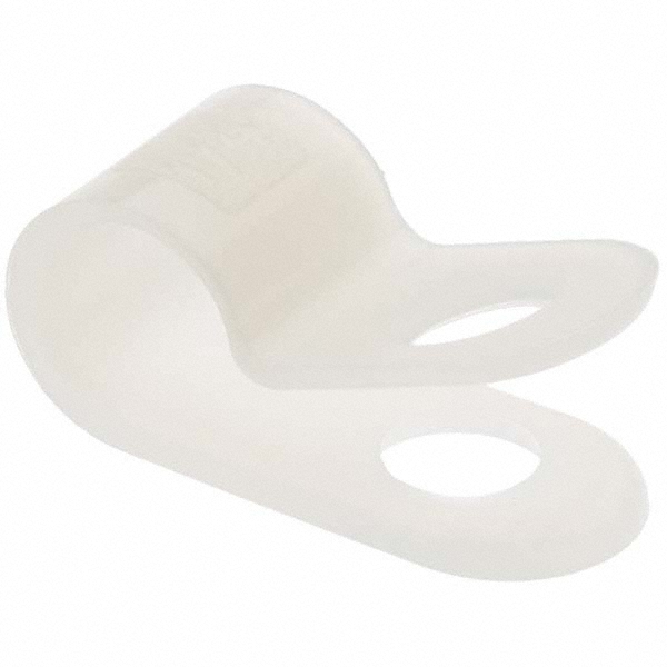 Made in USA Chemical-Resistant Clamp: 3/8" Tube, Nylon, White - CC-375-375-23-N
