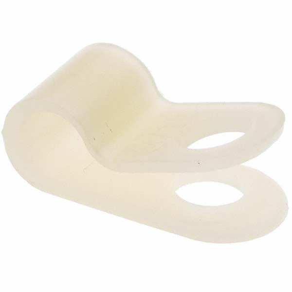 Made in USA Chemical-Resistant Clamp: 3/8" Tube, Nylon, White - CC-375-375-23-N