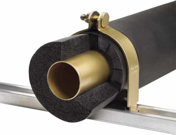 Klo-Shure Strut Mount Insulation Coupling: 1-3/8" Pipe, Steel, Trivalent Zinc & Yellow Finish - 924137
