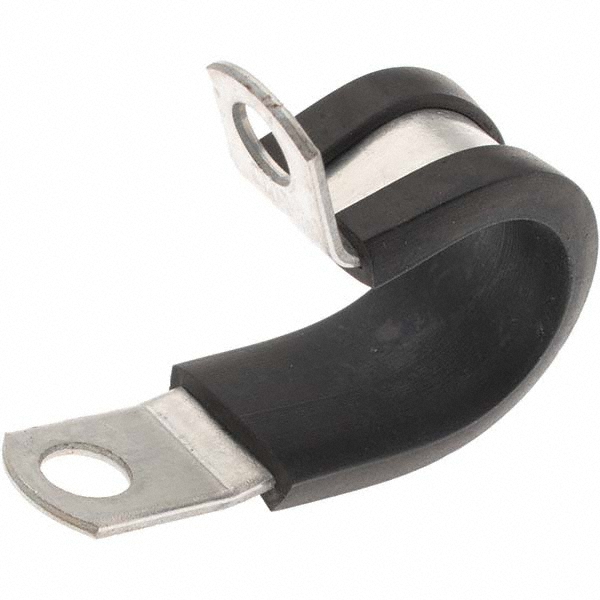 Au-Ve-Co Products Cushion Clamp: 3/4" Tube, Aluminum, Silver - 1915