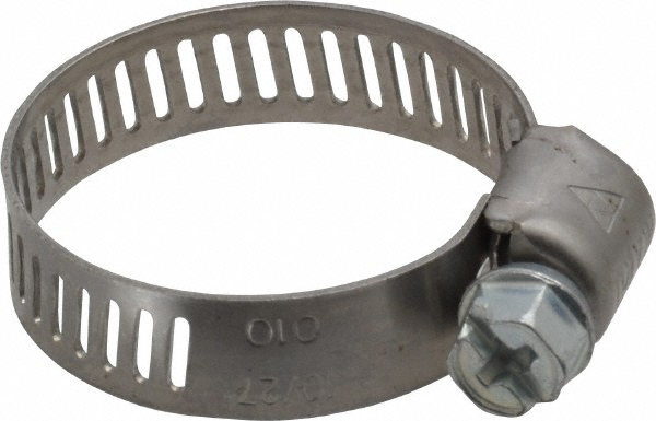 Value Collection Worm Gear Clamp: SAE 12, 1/2 to 1-1/4" Dia, Stainless Steel Band - XM01D1432