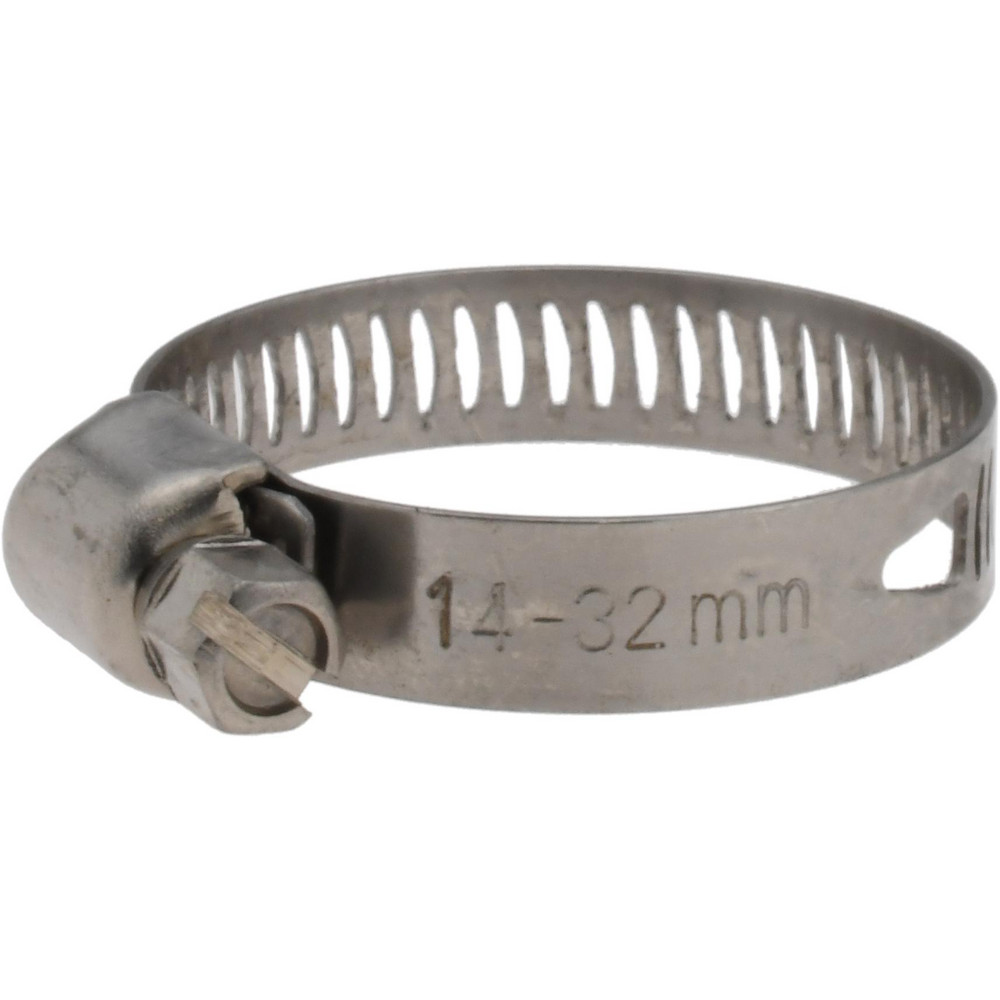 Value Collection Worm Gear Clamp: SAE 12, 1/2 to 1-1/4" Dia, Stainless Steel Band - XM01D1432
