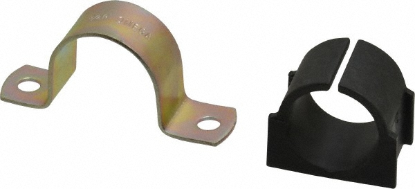 ZSI Pipe Strap with Cushion: 3/4" Pipe, 3/4" Tube, Stainless Steel, 2 Mount Holes - 018MS020