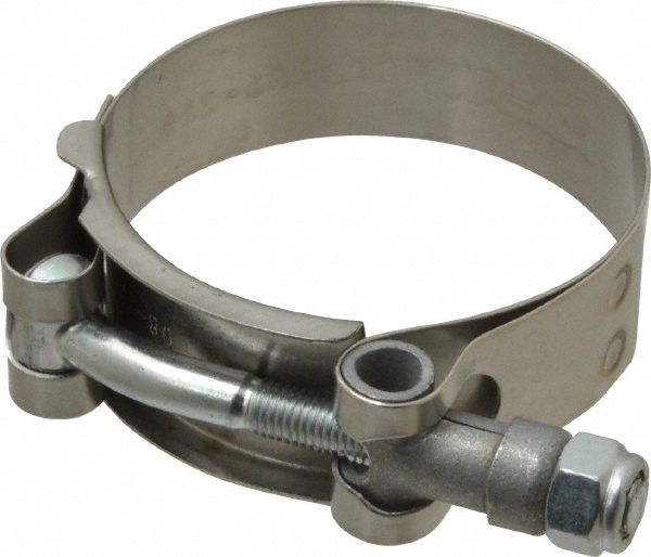 Campbell Fittings T-Bolt Band Clamp: 1.72 to 1.94" Hose, 3/4" Wide, Stainless Steel - 30050-0188-051