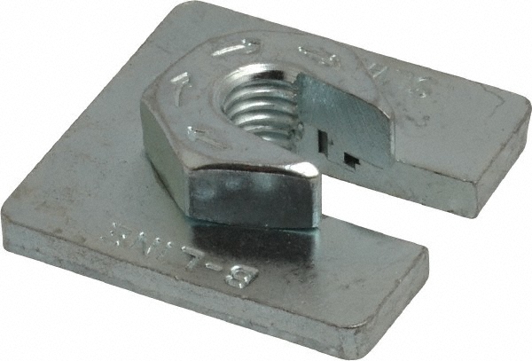 Cooper B-Line Strut Channel Slip On Square Washer/Lock Nut: Use with Cooper B-Line - Channel/Strut (All Sizes Except B62 & B72), 3/8-16 Bolt - 11811553