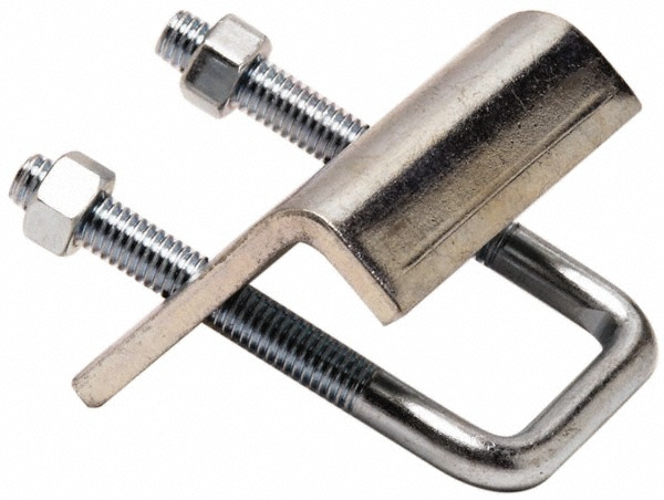 Cooper B-Line C-Clamp with Locknut: 3/4" Flange Thickness, 2-3/8" Flange Width, 3/8" Rod - 78101157243