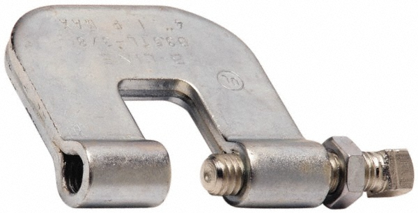 Cooper B-Line C-Clamp with Locknut: 3/4" Flange Thickness, 2-3/8" Flange Width, 3/8" Rod - 78101157243