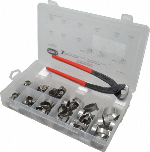Oetiker 124 Piece, 5/16 to 1" Dia, 2-Ear Service Clamp Kit - 18500064