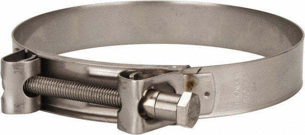 Mikalor T-Bolt Hose Clamp: 5.11 to 5.51" Hose, 1-3/32" Wide, Stainless Steel - 301327-8