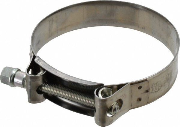 Mikalor T-Bolt Hose Clamp: 3.82 to 4.1" Hose, 63/64" Wide, Stainless Steel - 301323-5