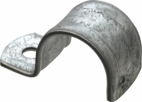 Anvil Pipe or Conduit Strap: 1" Pipe, 1" Tube, Malleable Iron, Plated Finish, 1 Mount Hole, Bolt Down & Screw-On - 0500015037