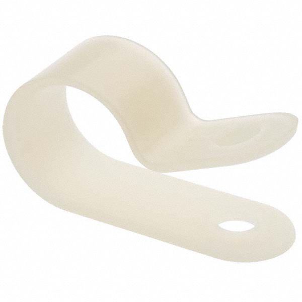 Made in USA Chemical-Resistant Clamp: 5/16" Tube, Nylon, White - CC-312-375-23-N