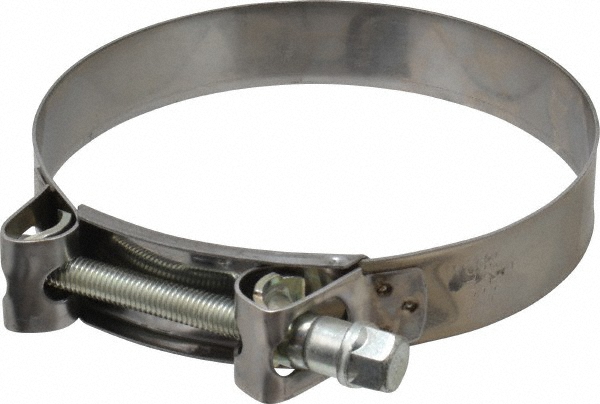 Mikalor T-Bolt Hose Clamp: 5.91 to 6.38" Hose, 1-3/32" Wide, Stainless Steel - 301329-4