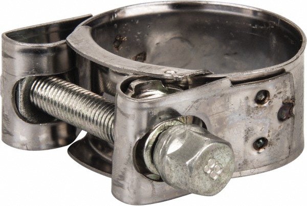 Mikalor T-Bolt Hose Clamp: 5.91 to 6.38" Hose, 1-3/32" Wide, Stainless Steel - 301329-4