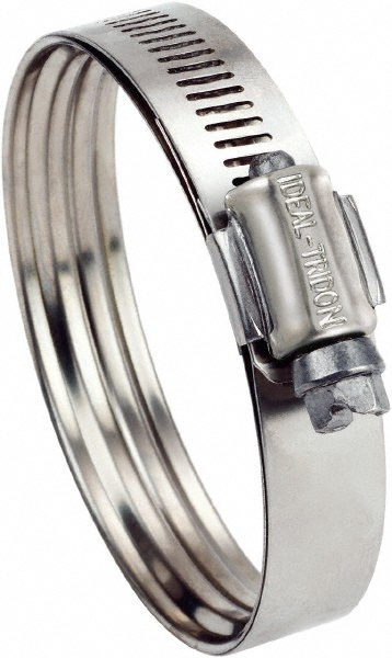 IDEAL TRIDON Worm Gear Clamp: SAE 24, 1-1/2 to 1-13/16" Dia, Stainless Steel Band - 372150024051