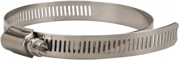 Value Collection Worm Gear Clamp: SAE 60, 3-1/4 to 4-1/4" Dia, Stainless Steel & Carbon Steel Band - MS01B83108B