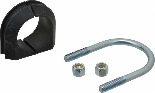 ZSI U-Bolt Clamp with Cushion: 3/4" Pipe, Steel, Electro-Galvanized Finish - UB3/4PA