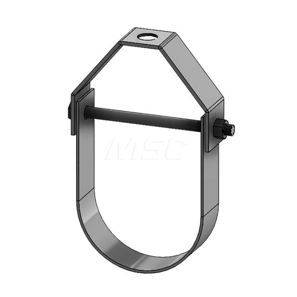 Empire Adjustable Clevis Hanger: 3-1/2" Pipe, 1/2" Rod, Carbon Steel, Copper-Plated - 110CT0350