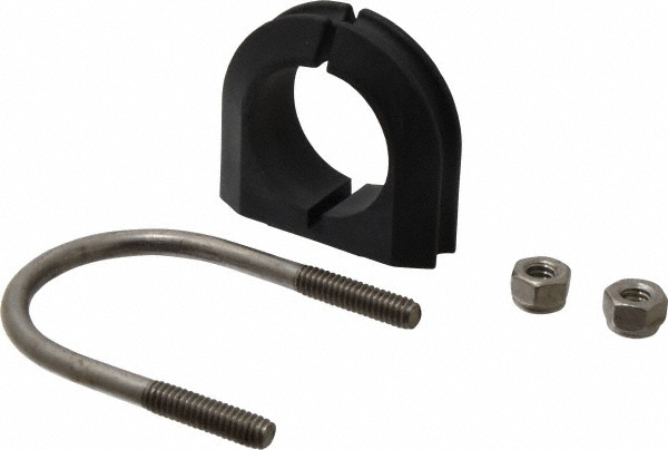 ZSI U-Bolt Clamp with Cushion: 2-1/2" Pipe, 316 Stainless Steel - UB2-1/2PA6