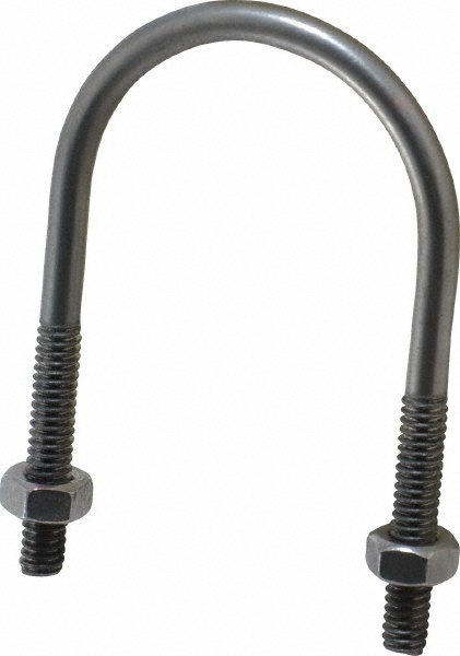 ZSI U-Bolt Clamp with Cushion: 2-1/2" Pipe, 316 Stainless Steel - UB2-1/2PA6