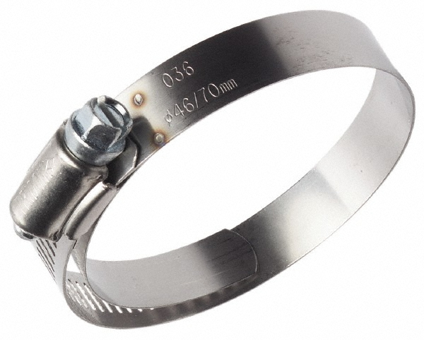 IDEAL TRIDON Worm Gear Clamp: SAE 48, 2-9/16 to 3-1/2" Dia, Stainless Steel Band - M613048706