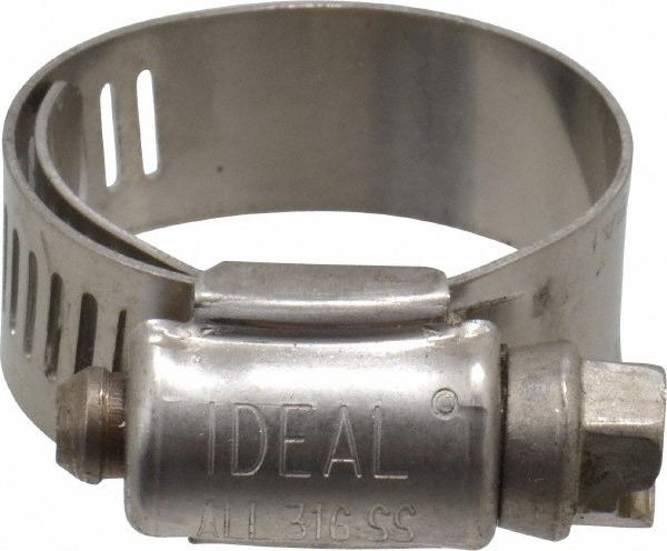 IDEAL TRIDON Worm Gear Clamp: SAE 60, 3-5/16 to 4-1/4" Dia, Stainless Steel Band - 6760M51