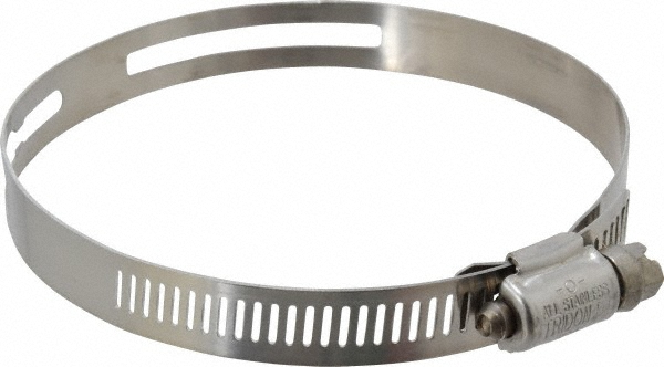 IDEAL TRIDON Worm Gear Clamp: SAE 60, 3-5/16 to 4-1/4" Dia, Stainless Steel Band - 6760M51