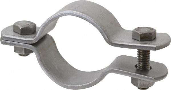 Empire Standard Pipe Clamp: 1-1/4" Pipe, 1.66" Tube, Carbon Steel, Black, Blue & Silver - 212B0125