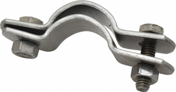 Empire Standard Pipe Clamp: 1-1/4" Pipe, 1.66" Tube, Carbon Steel, Black, Blue & Silver - 212B0125
