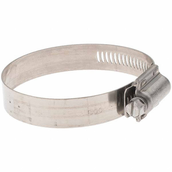 Made in USA Worm Gear Clamp: SAE 312, 2-1/4 to 3-1/8" Dia, Stainless Steel Band - HTM 300 BW