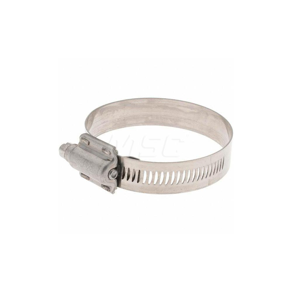 Made in USA Worm Gear Clamp: SAE 312, 2-1/4 to 3-1/8" Dia, Stainless Steel Band - HTM 300 BW