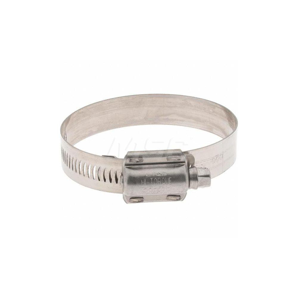 Made in USA Worm Gear Clamp: SAE 312, 2-1/4 to 3-1/8" Dia, Stainless Steel Band - HTM 300 BW