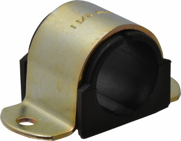 ZSI Tube Strap with Cushion: 1-1/4" Tube, Steel, Zinc Finish, 2 Mount Holes - 020M024