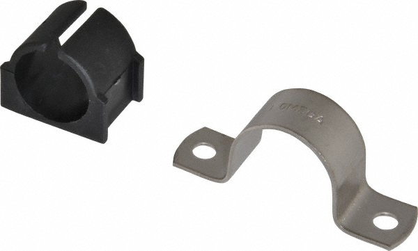 ZSI Tube Strap with Cushion: 1-3/8" Tube, Stainless Steel, 2 Mount Holes - 022MS026